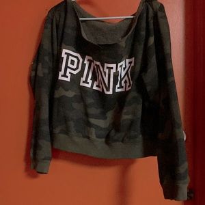 Pink Victoria’s Secret camouflage sweatshirt